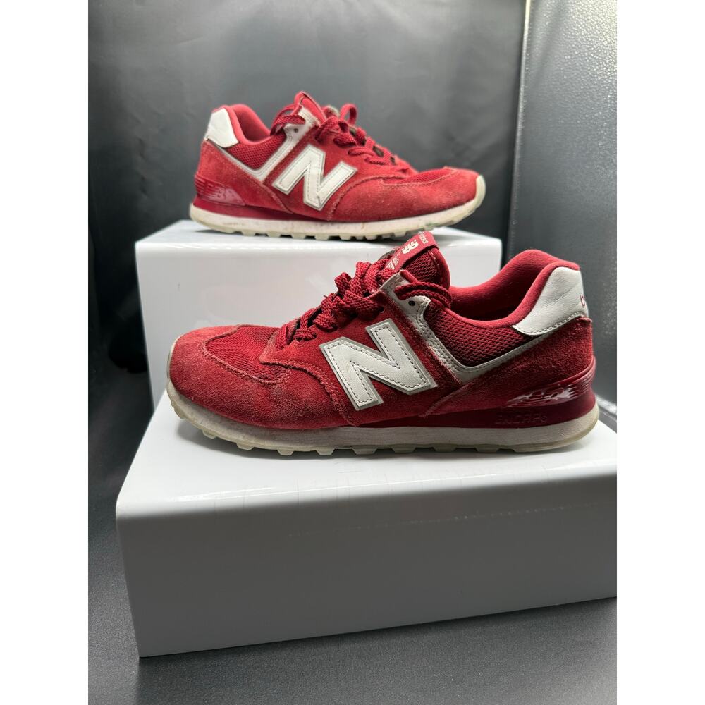 New Balance Classic 574 - Red and White - Size 8M
